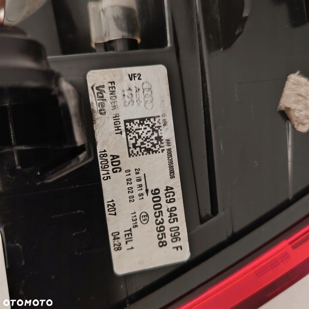 AUDI A6 C7 KOMBI LIFT 4G9 14r+ PRAWA LAMPA TYŁ LED ORYGINAŁ 4G9945096F - 7