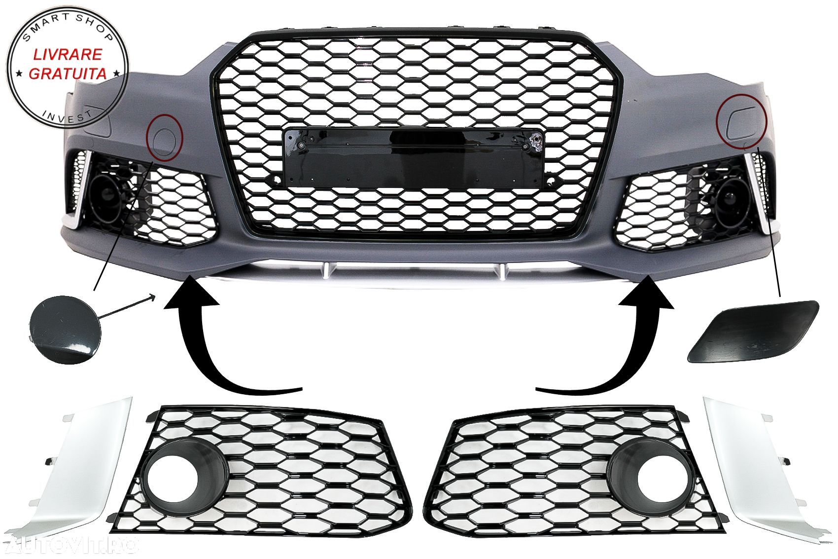 Accesorii Bara Fata Audi A6 C7 4G Facelift (2011-2018) RS6 Design- livrare gratuita - 1