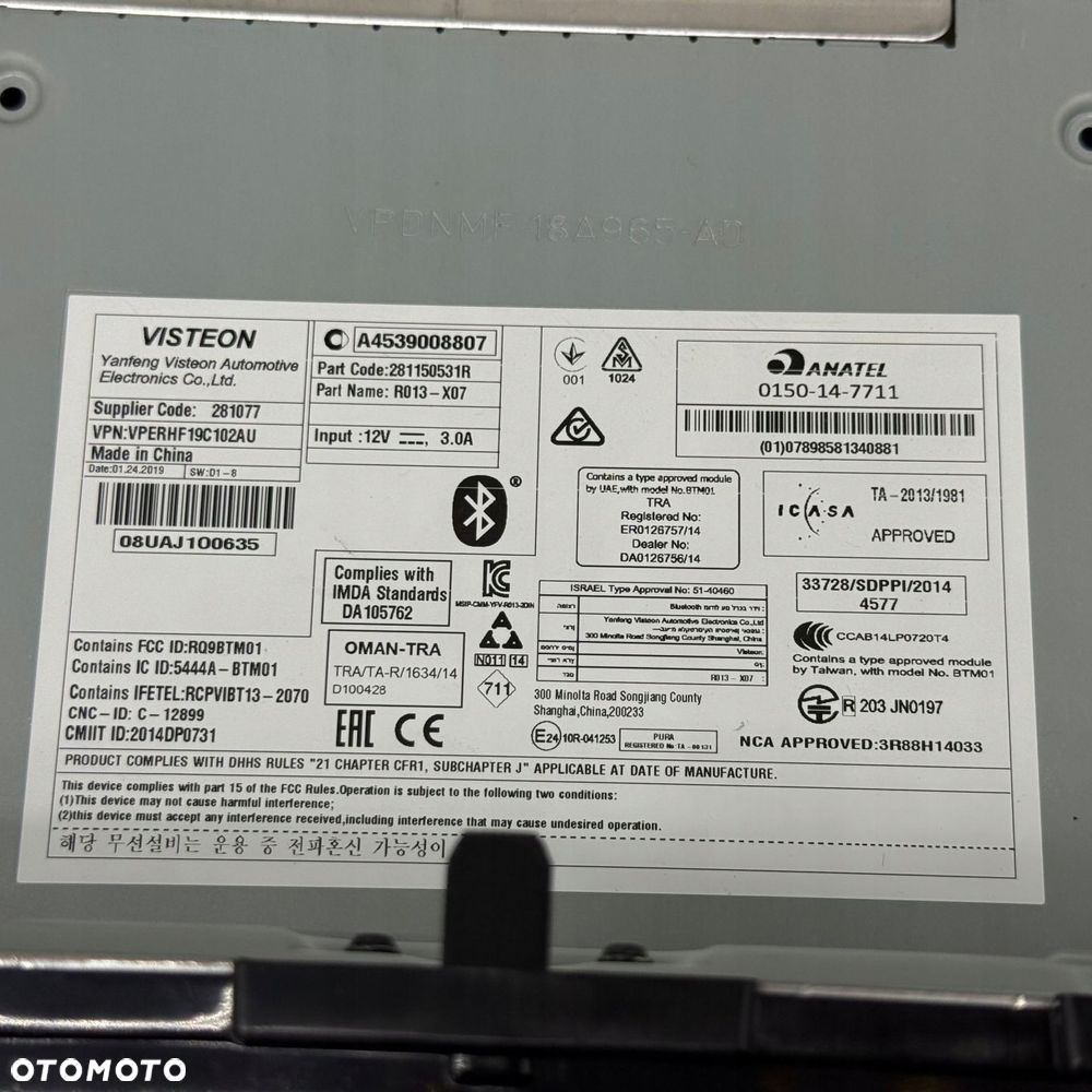 panel / radioodtwarzacz cd/dvd/gps smart fortwo iii 281150531r - 6