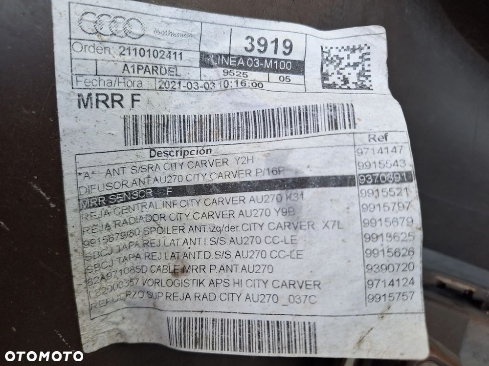 AUDI A1 II 82A CITYCARVER 18- KOLOR Y2H PULS ORANGE ZDERZAK PRZÓD PRZEDNI 82A807437 ABCD WYSYŁKA 24H - 15