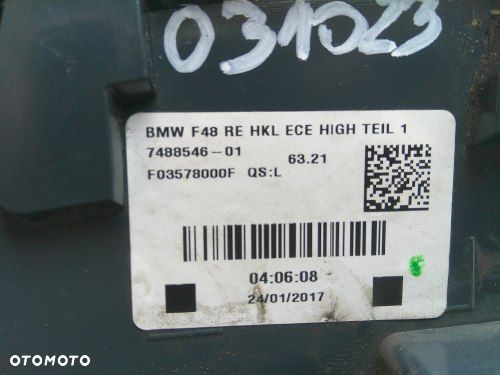 BMW X1 F48 PRAWA TYLNA LAMPA LED ORYGINAŁ EUROPA 7488546-01 - 12