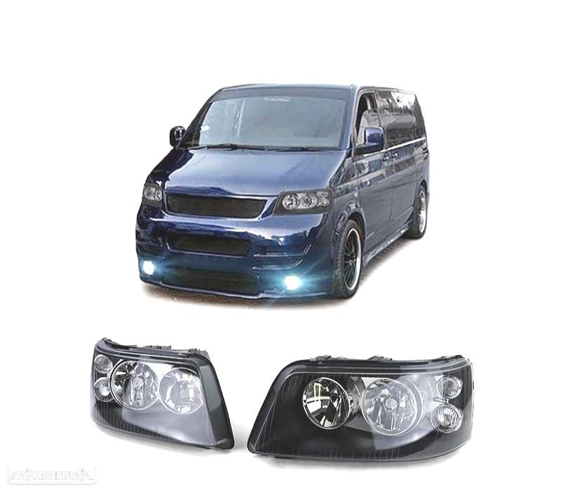 FARÓIS VOLKSWAGEN VW T5 05-09 FUNDO PRETO - 1