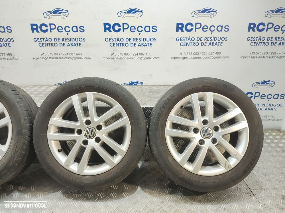 Conjunto de jantes 17 Cleveland Borbet Volkswagen Touran 1T3 2° Facelift 2010 a 2015 6,5J ET50 5x112 Original - 5