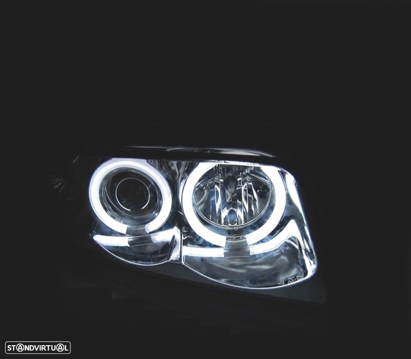FARÓIS ANGEL EYES CCFL AUDI A4 95-98 FUNDO PRETO - 2