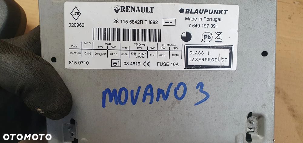 Radio radioodtwarzacz oryginał Opel Movano III 281156842R - 7