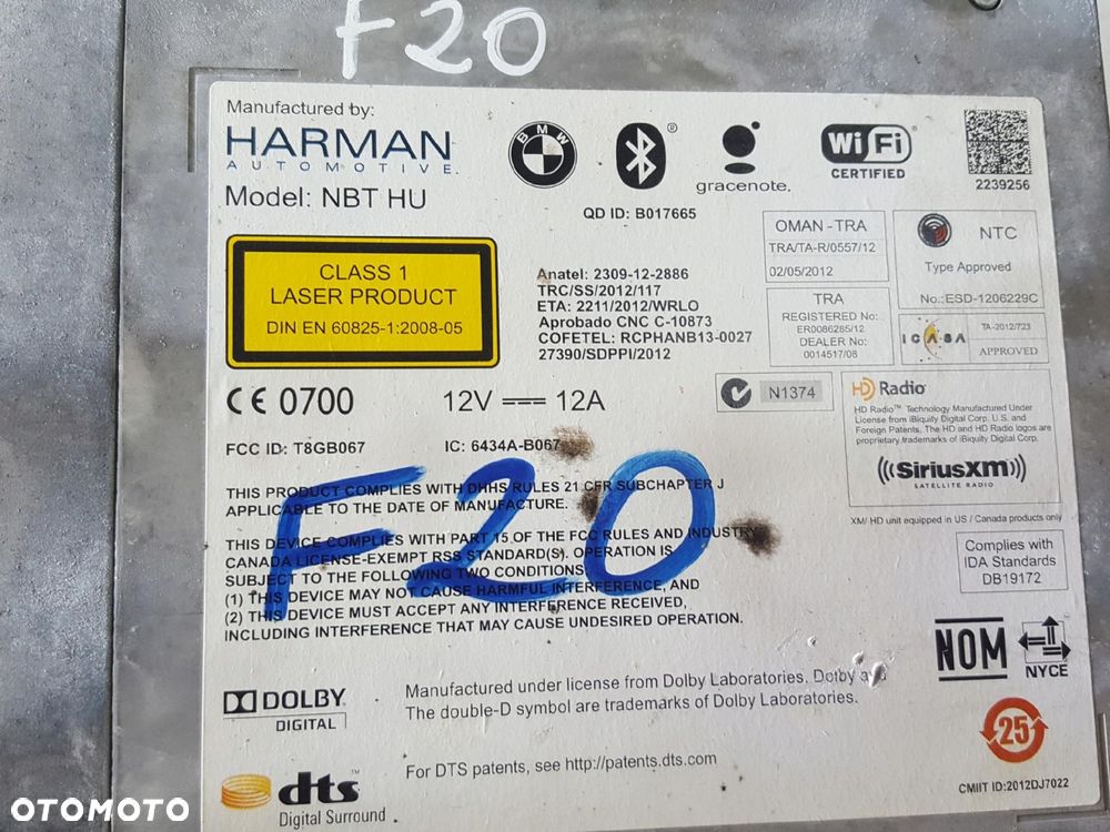 BMW 1 F20 F21 11r- F30 CZYTNIK CD NAWIGACJI 9327314 - 3