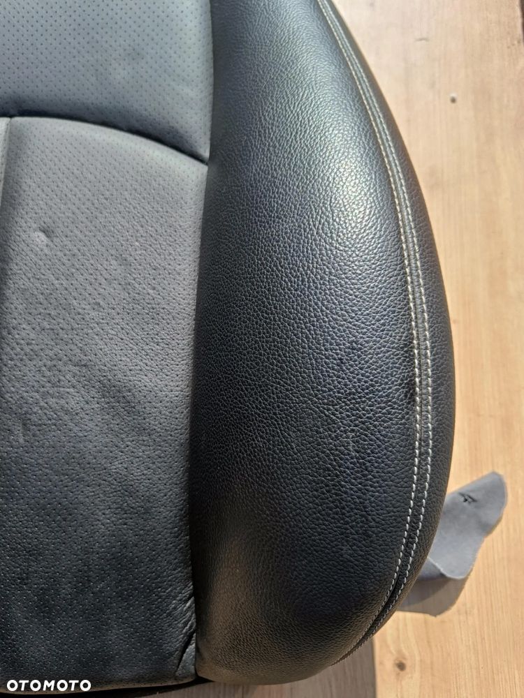MERCEDES W211 SPORT EVO FOTEL LEWY PRAWY CZARNY SKÓRA BIAŁA NIĆ - 11