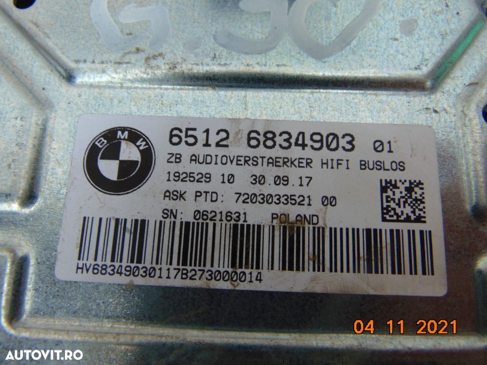 Amplificator Audio BMW G30 G31 F10 F11 amplificator sunet bmw g30 - 2