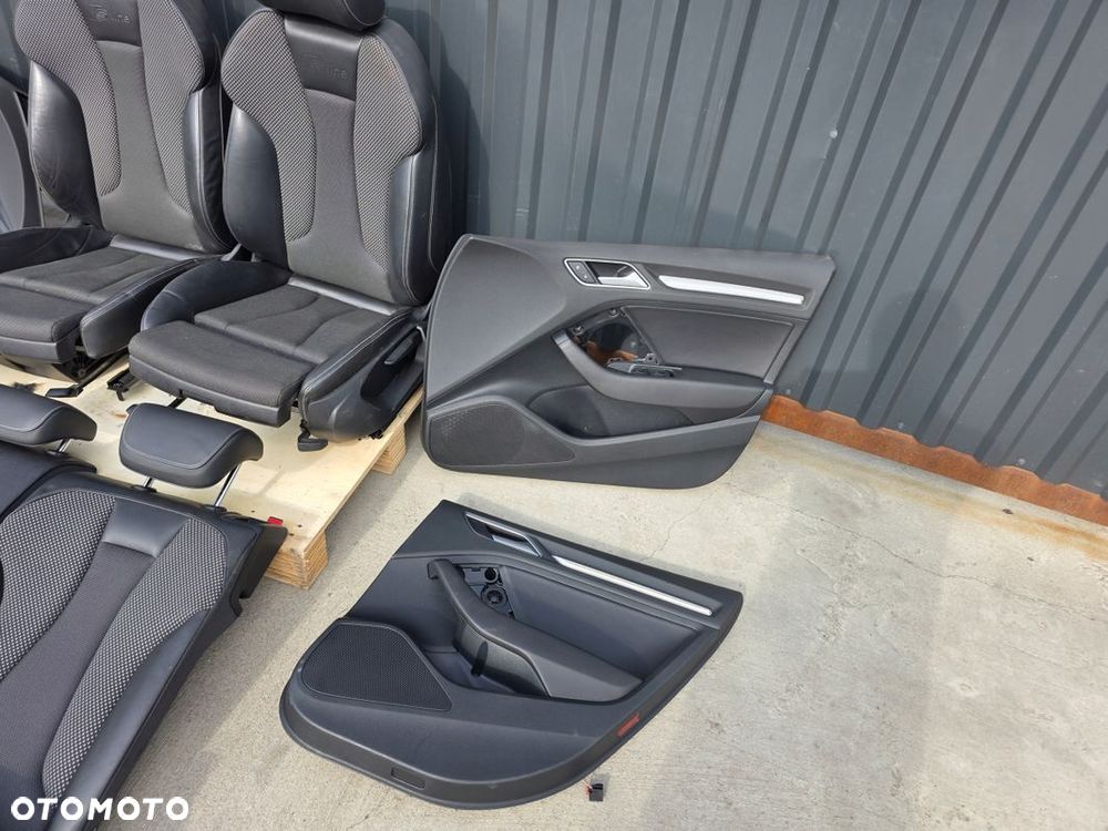 FOTEL FOTELE KOMPLET AUDI A3 8V SPORTBACK 5-DRZWI SKÓRA+MATERIAŁ S LINE *2* - 7