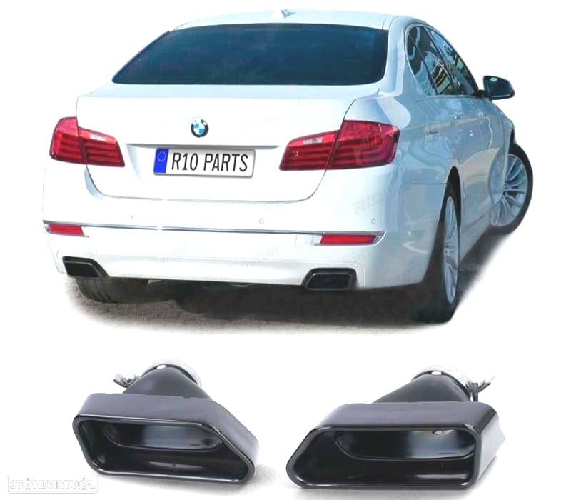 PONTEIRAS DE ESCAPE BMW F10 F11 F12 F13 LOOK V8 PRETO - 1