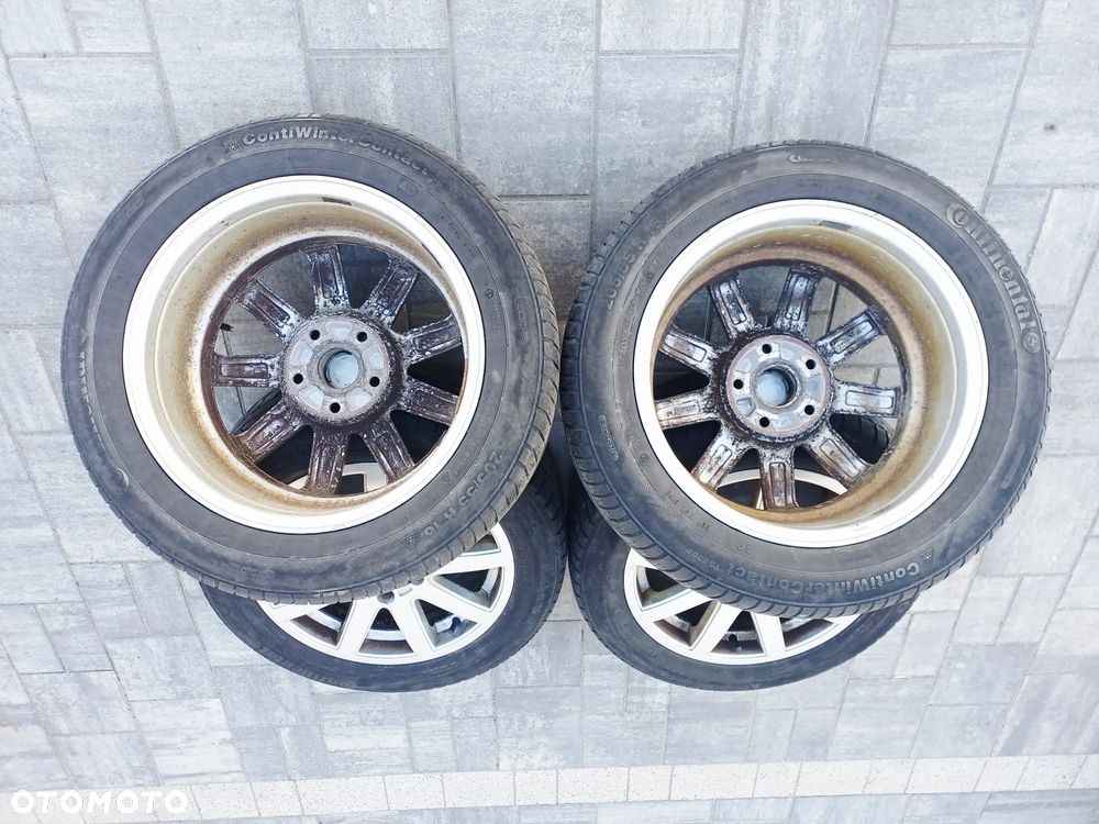 FELGI Z OPONAMI KOŁA ALUMINIOWE DEZENT VW PASSAT B5 R16 5X112 ET40 57,1 mm OPONY CONTINENTAL R16 205/55 ZIMA NR16 - 12