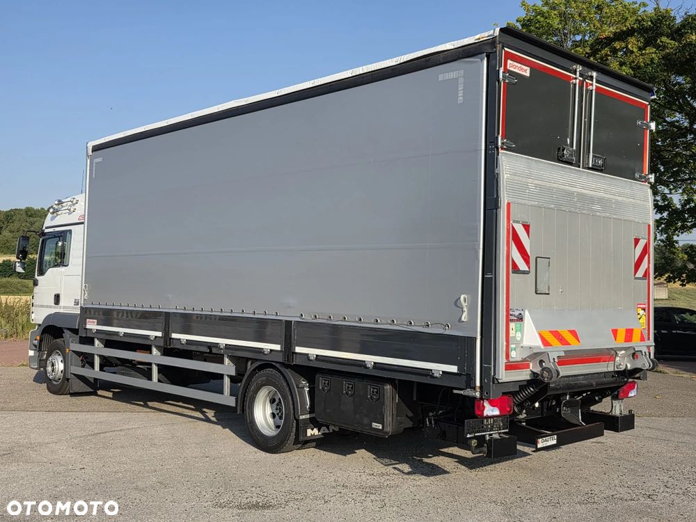 MAN TGM 15.290 / BURTO-FIRANKA / CAŁY NA PODUSZKACH /KLIMA POSTOJOWA / 2018R /  NISKI PRZEBIEG / 18 PALET / E6 / JAK NOWY / WINDA / - 5