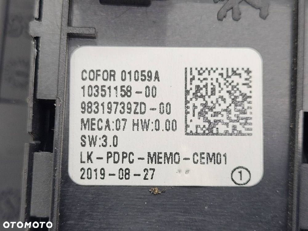 PANEL STEROWANIA PRZEŁĄCZNIK SZYB PEUGEOT 5008 II 2019 98319739ZD EUROPA - 9