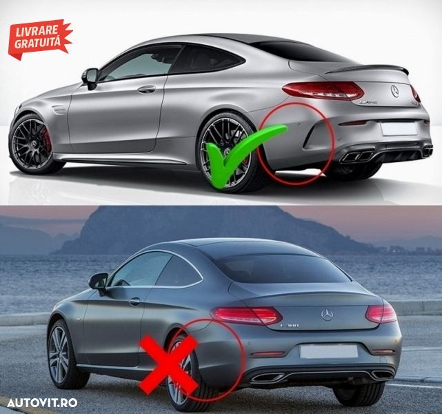 Difuzor Bara Spate MERCEDES C-Class C205 A205 Coupe Cabriolet (2014-2019) Facelift- livrare gratuita - 20