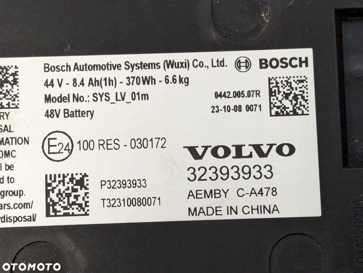 Volvo XC40 2017-2025 2.0 B3 Bateria hybryda 370Wh 8.4Ah - 4