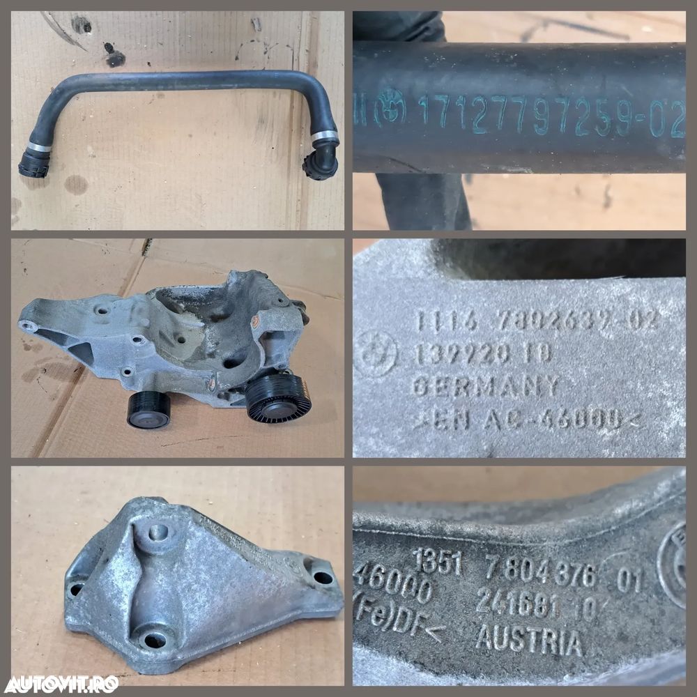 -2- Anexe motor N47 Bmw 318d E90 2010 debitmetru fulie furtun turbo intercooler bujii electrovalva conducta ac furtun lichid racire - 8