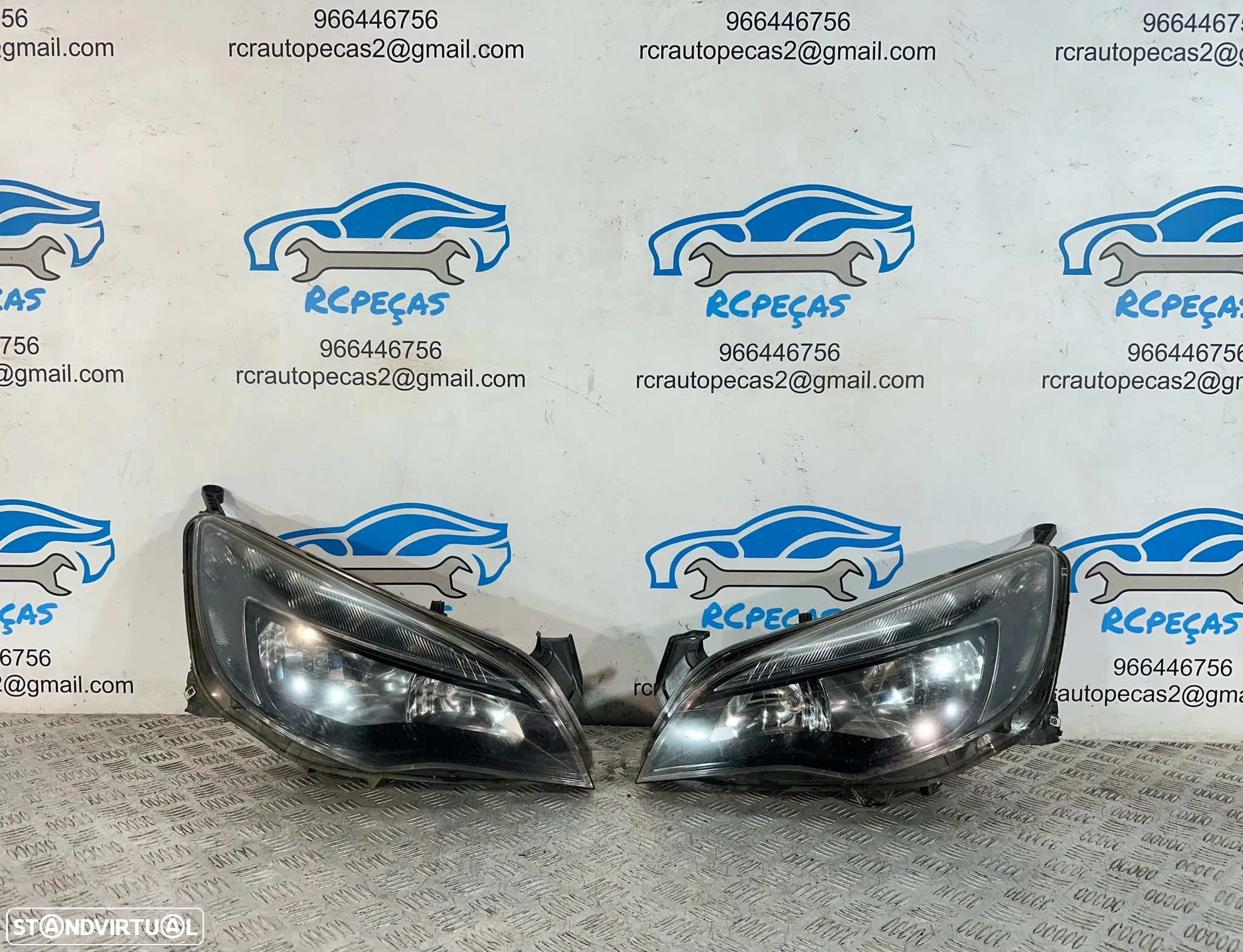 .Conjunto Oticas Farois Frontal Frente Esquerda Direita Halogenio Original GM Opel Astra J 1LG010011-17 1LG010011-18 - 2