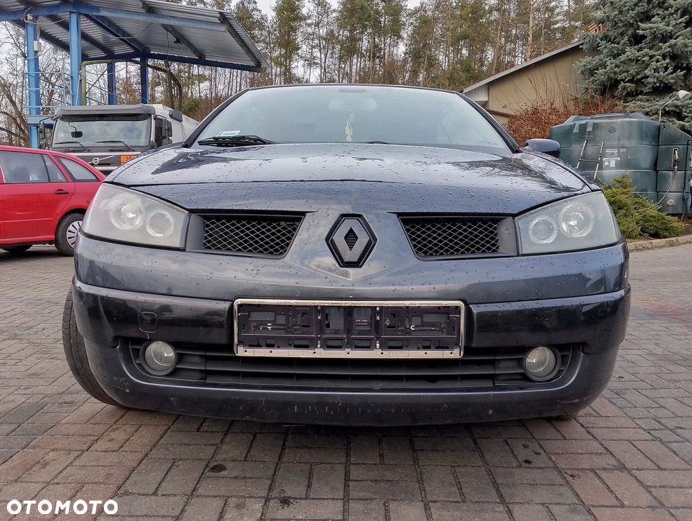 KOMPLETNY PRZÓD Renault Megane II CC Cabrio 03-06r TEB66 (TEB 66) lakier kolor czarny Europa MASKA LAMPA Xenon ZDERZAK BŁOTNIK GRILL ATRAPA PAS PRZEDNI WZMOCNIENIE CZOŁOWE CHŁODNICA HALOGEN do założenia bez malowania - 1