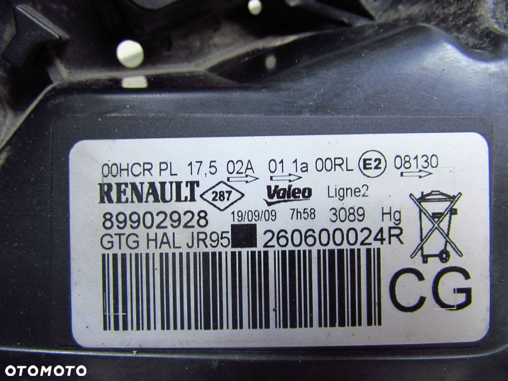 RENAULT SCENIC III 09-13 LAMPA PRZOD LEWA REFLEKTOR UK 89902928 260600024 - 7