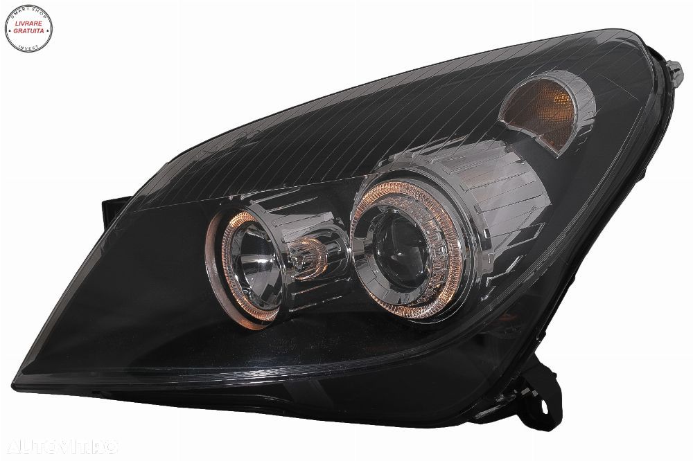 Faruri Opel Astra H (03.2004-2009) Angel Eyes Negru- livrare gratuita - 3