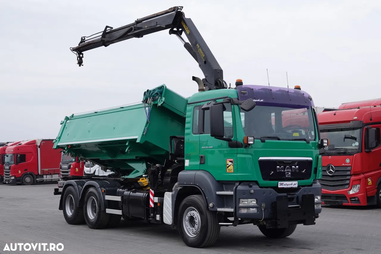 MAN TGS 26.400 / 6X4 / BASCULANTE + HDS PALFINGER PK 16502 / HYDROBURTA / BORDMATIC / IMPORTAT - 7