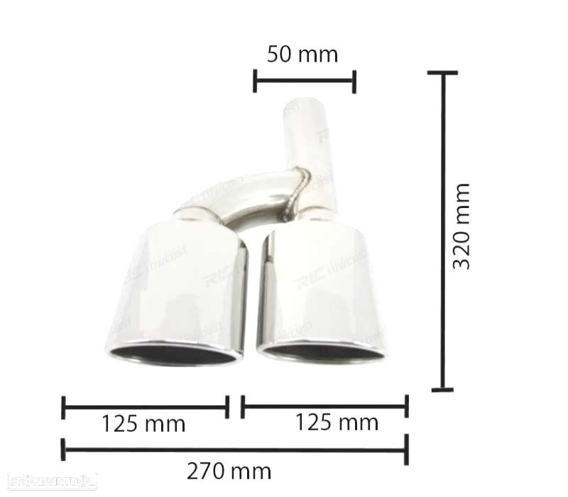 PONTEIRAS DE ESCAPE MERCEDES CLASE C W204 07-15 LOOK AMG 50X100 - 3