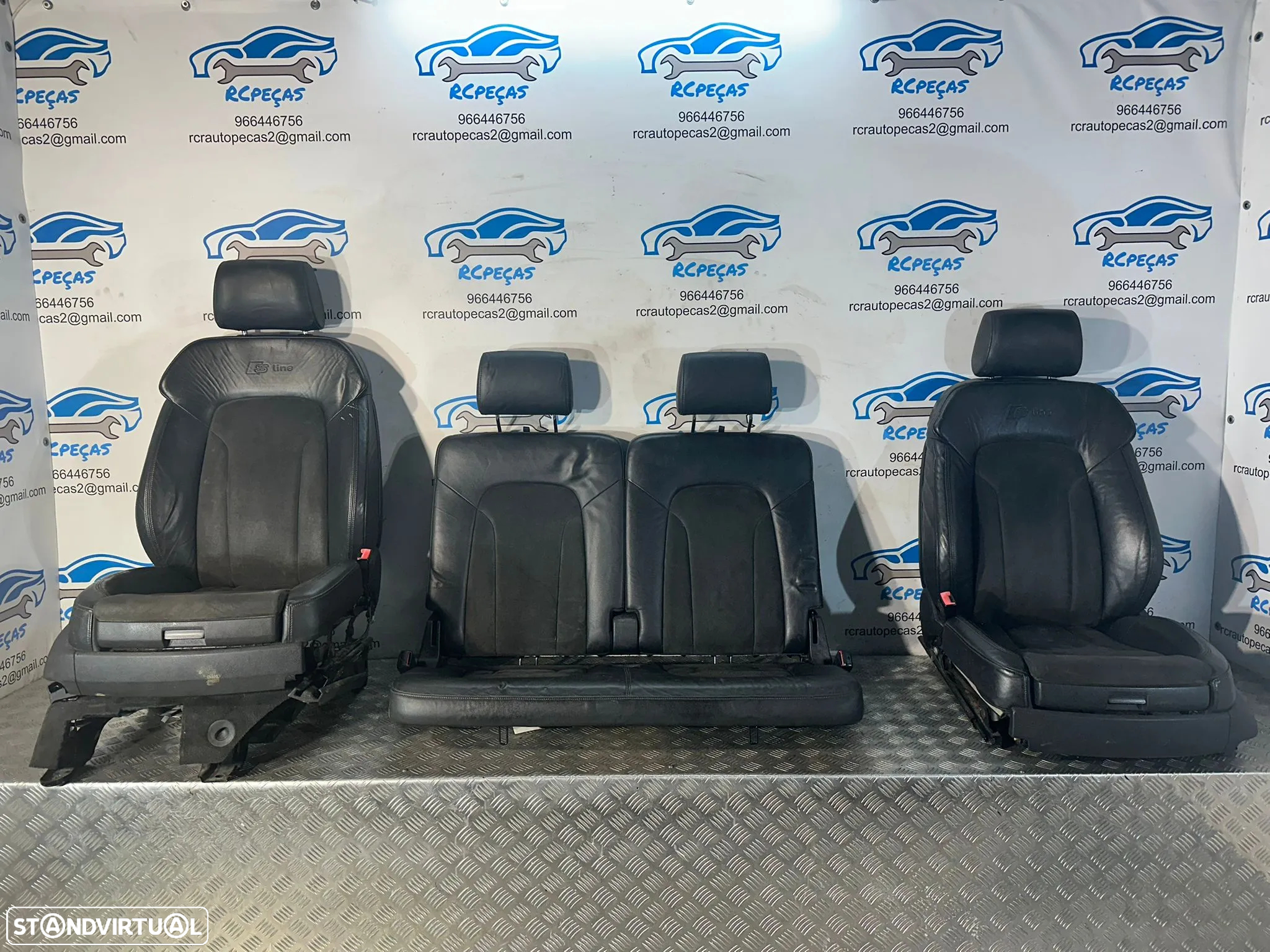 Conjunto Bancos Em Pele 7 Lugares Audi Q7 4L Airbag Elétricos Aquecidos 2004 - 2015 - 7