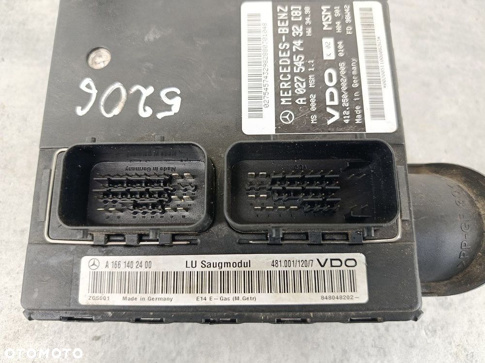 KOMPUTER, STEROWNIK MERCEDES-BENZ KLASA A W168 A0275457432  A1661402400 1.4 - 6