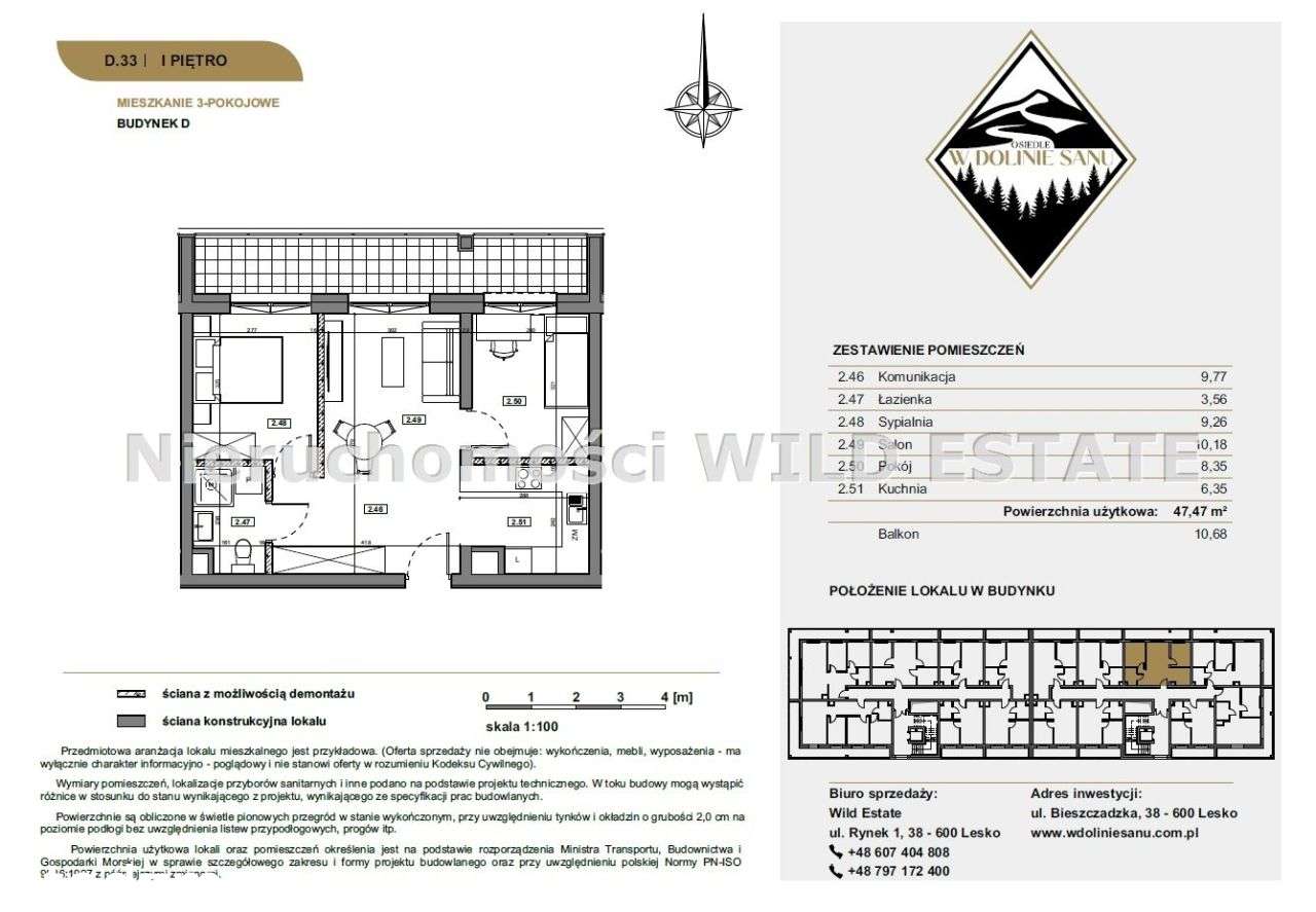 Mieszkanie, 47,47 m², Lesko - Pełny obrazek: 2/7