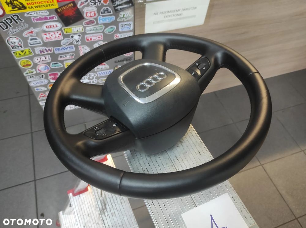 KIEROWNICA 4 RAMIENNA SKÓRZANA SKÓRA MULTIFUNKCJA S LINE AUDI A3 8P A4 B6 B7 A5 8T A6 C6 Q5 8R Q7 4L WYSYŁKA !!!!! - 5