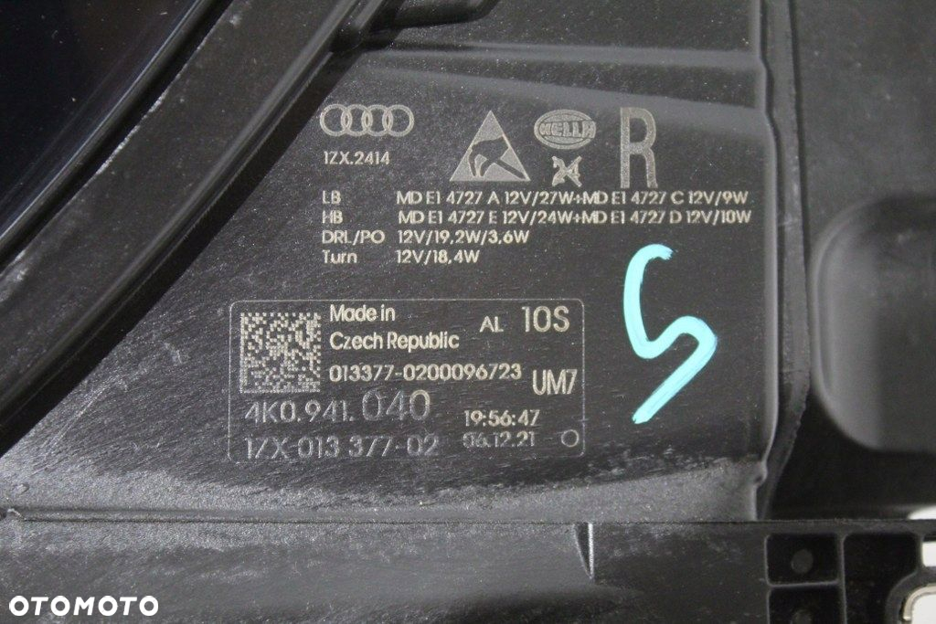 Audi A6 C8 4K0 Full Led Prawy Lampa Przód Prawa Uszkodzona - 7