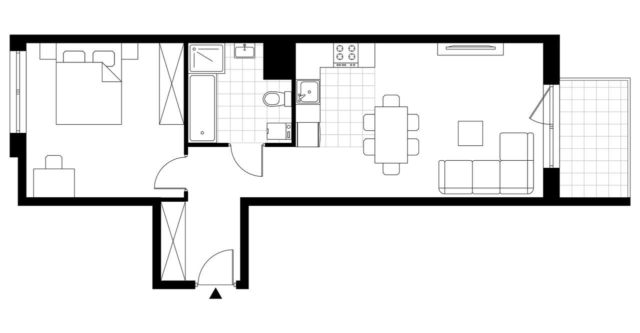 2-pokojowe mieszkanie 50m2 + balkon - Pełny obrazek: 3/23