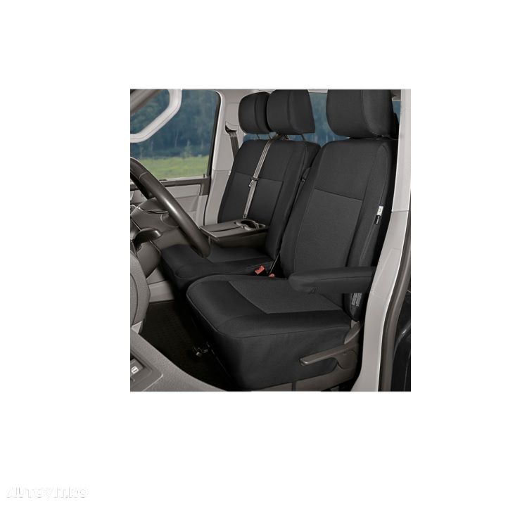 Set huse scaune auto Kegel Tailor Made pentru VW T6 dupa 2015, ptr scaun sofer +  bancheta pasager 2 locuri, 1 + 2, cu masuta, bancheta rabatabila - 1