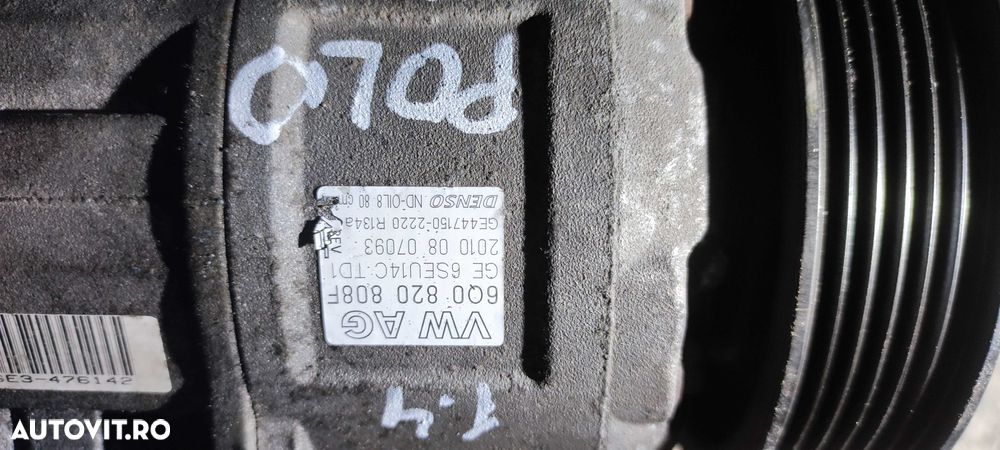 Compresor clima volkswagen vw polo 6R motor 1.4 bifuel CMAA cod 6Q0820808F - 5