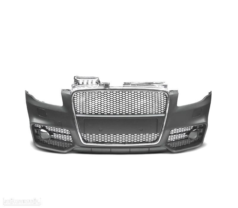 PARÁ-CHOQUES FRONTAL AUDI A4 B7 LOOK RS4 04-07 SEM PDC GRELHA CROMADA PRETA SRA - 2