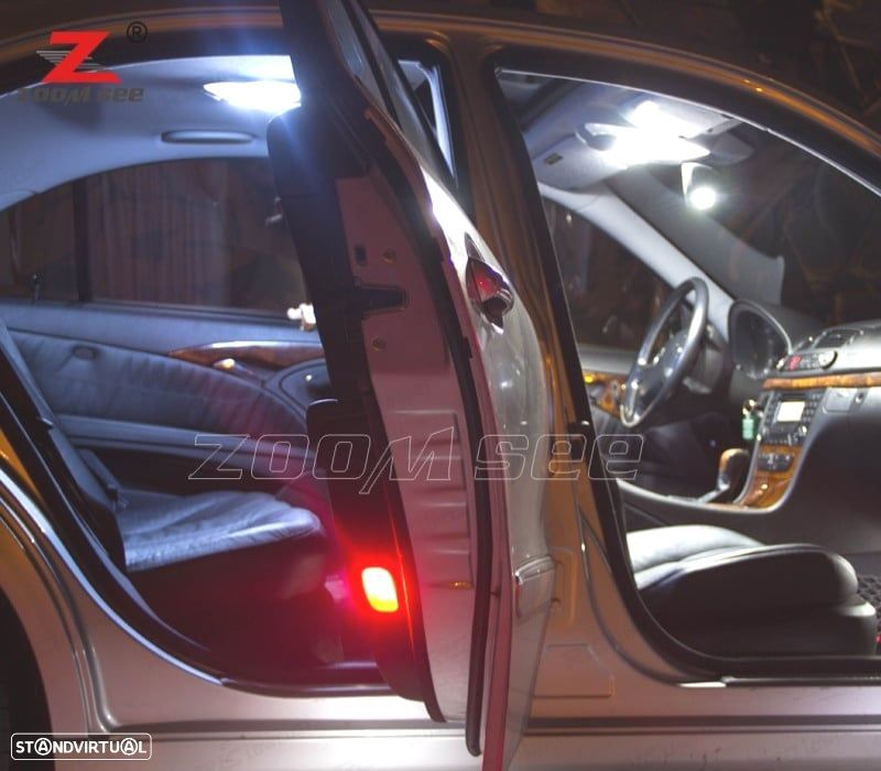 KIT COMPLETO DE 19 LÂMPADAS LED INTERIOR MERCEDES E CLASE W210 SEDAN E220 E240 E270 E300 E320 E420 - 3