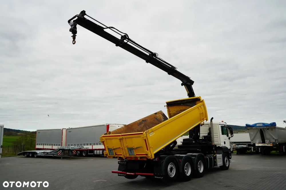 MAN TGS 32.400 / 8x4 / TRIDEM / WYWROTKA 2 STRONNA / HYDROBURTA / BORDMATIC + HDS HIAB 188 E-3D / ROTATOR  / PILOT / EURO 6 - 4