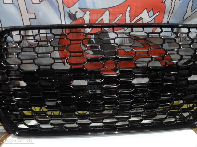 Grelha frontal AUDI A4/S4 B9 15-19 RS4 look com suporte para símbolo em preto brilhante - 13