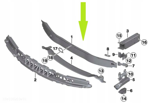 WZMOCNIENIE ZDERZAKA BELKA PRZÓD BMW 3 F30 F20 F82 F83 F80 51117255393