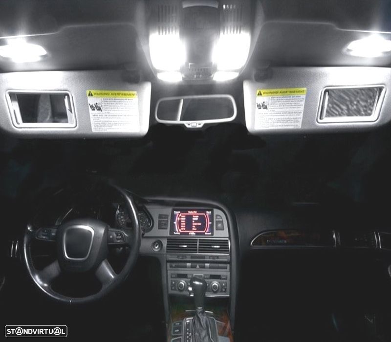 KIT COMPLETO 18 LAMPADAS LED INTERIOR PARA AUDI A6 S6 RS6 C6 AVANT 05-11 - 6