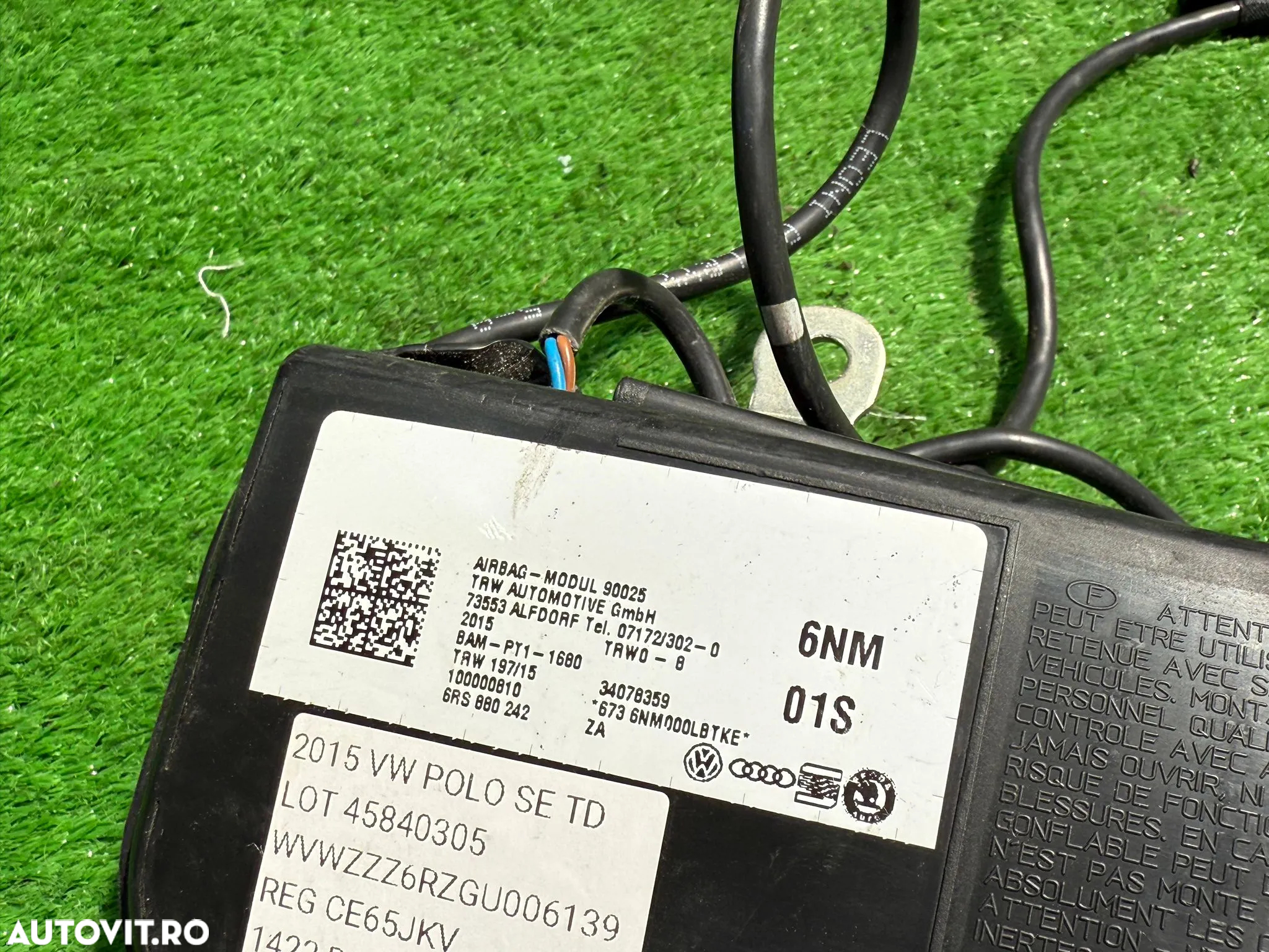 AIRBAG SCAUN DREAPTA ( 2 BUC.) SEAT IBIZA 2014 / VOLKSWAGEN POLO SE TD 2015 COD OEM 6R0880242C 6RS8800242 - 7