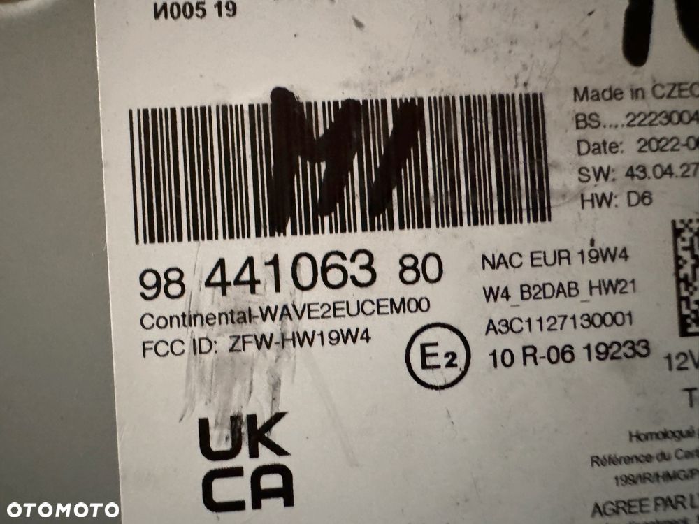 NAWIGACJA NAC TOMTOM OPEL PEUGEOT CITROEN 9844106380 - 3