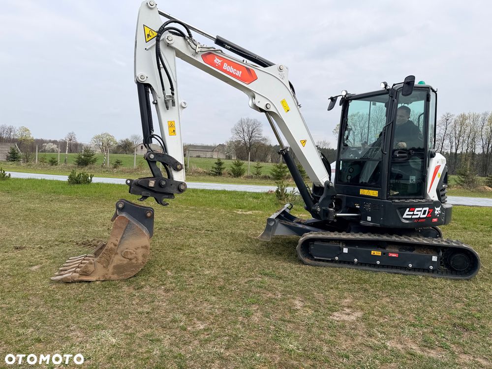 Bobcat Minikoparka Bobcat e50Z 5ton e55 e60 Cat 303.5 304  305 3xłyżki Ramię LOONG dodatkowe linie hydr wyjścia AUX1 + 2 przeciw waga MAX-dociążenie gąsienice 85% od nowości 1 właściciel z Niemiec Auto IDLEE po serwisie Widły wiertnica grabie i inne za dopłatą Szybkozłącze hydr Miller łyżka przedsiębierna Pług  Kubota Takeuchi Jcb - 9