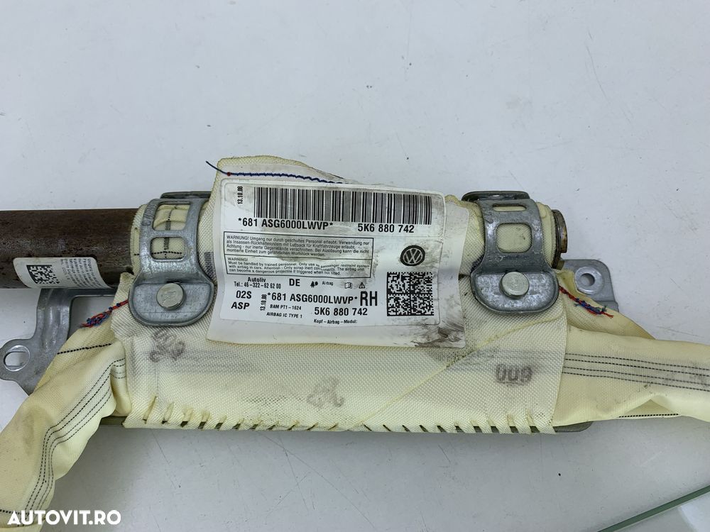 Dezmembrez Airbag cortina dreapta de pe VW GOLF 6 2008-2013 - 2