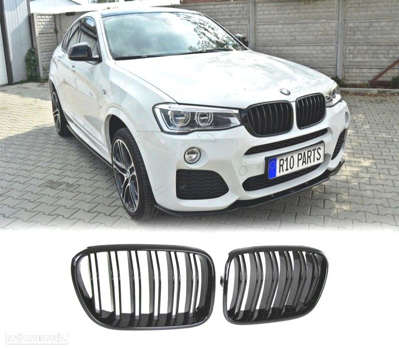 GRELHA FRONTAL BMW X3 F25 10-14 LOOK M PRETO BRILHANTE - 1