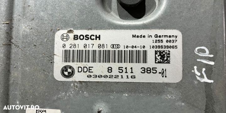 Calculator motor ECU  3.0D 8511385-01 0281017081 BMW Seria 5 F10 [200 - 3