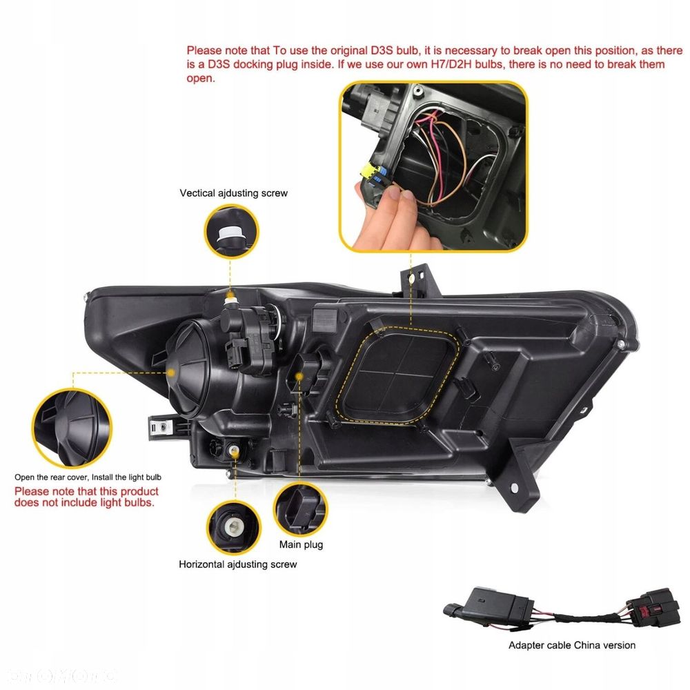 reflektor lampa kpl vland drl led neon tuning ford mustang vi 6 2015-2018 - 12