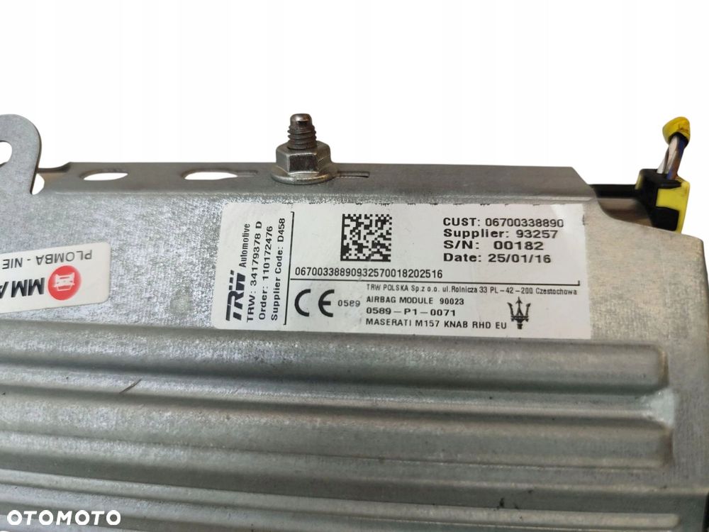 PODUSZKA KOLANOWA MASERATI GHIBLI III (2013-2017) 3.0 D 250KM 06700338890 - 3