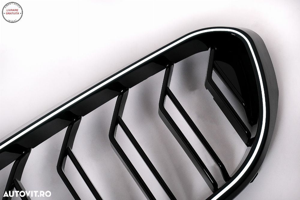 Grile Centrale cu LED BMW Seria 5 G30 G31 (2017-2019) Negru Lucios- livrare gratuita - 5