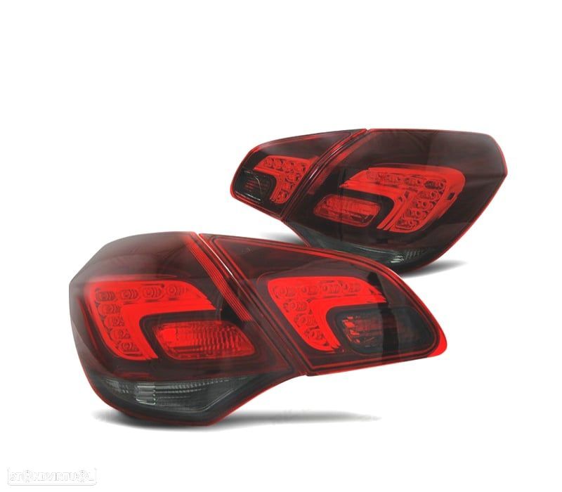FAROLINS TRASEIROS PARA OPEL ASTRA J 09- LED FUNDO VERMELHO FUMADO - 1